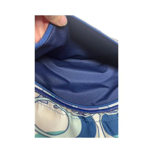 EUC Coach Kyra Daisy Scarf Signature Nylon Crossbody Messenger Blue Purple/COA - Picture 5 of 11